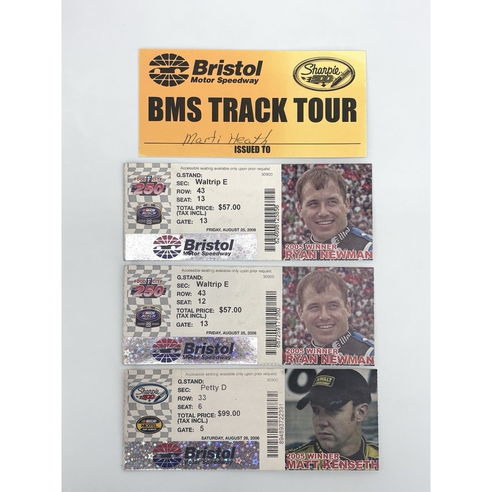 2006 Bristol Motor Speedway Ticket Lot Sharpie 500 Food City 250‎ NASCAR